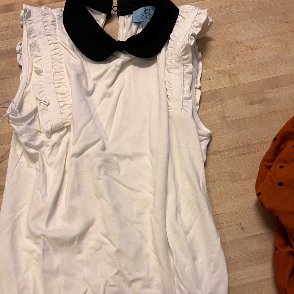 white tank with collar super cute worn twice size S